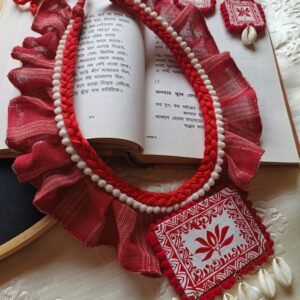 Handmade red beaded necklace – ethnic jewelry for women